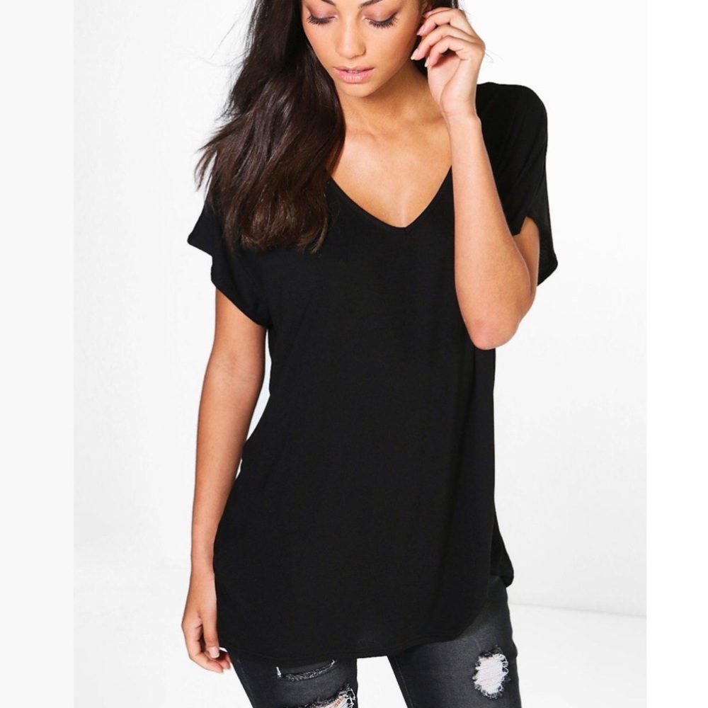 Boohoo Tall Oversized V Neck Basic Tee